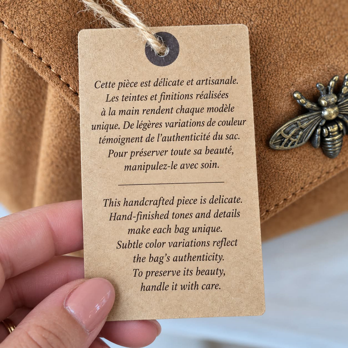 Sac abeille cuir citrouille