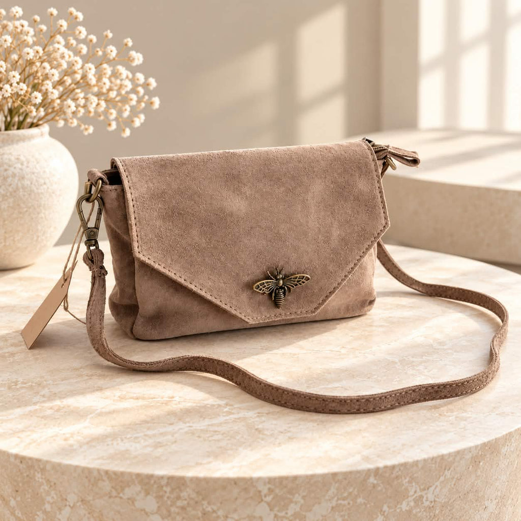 Sac abeille cuir vert kaki
