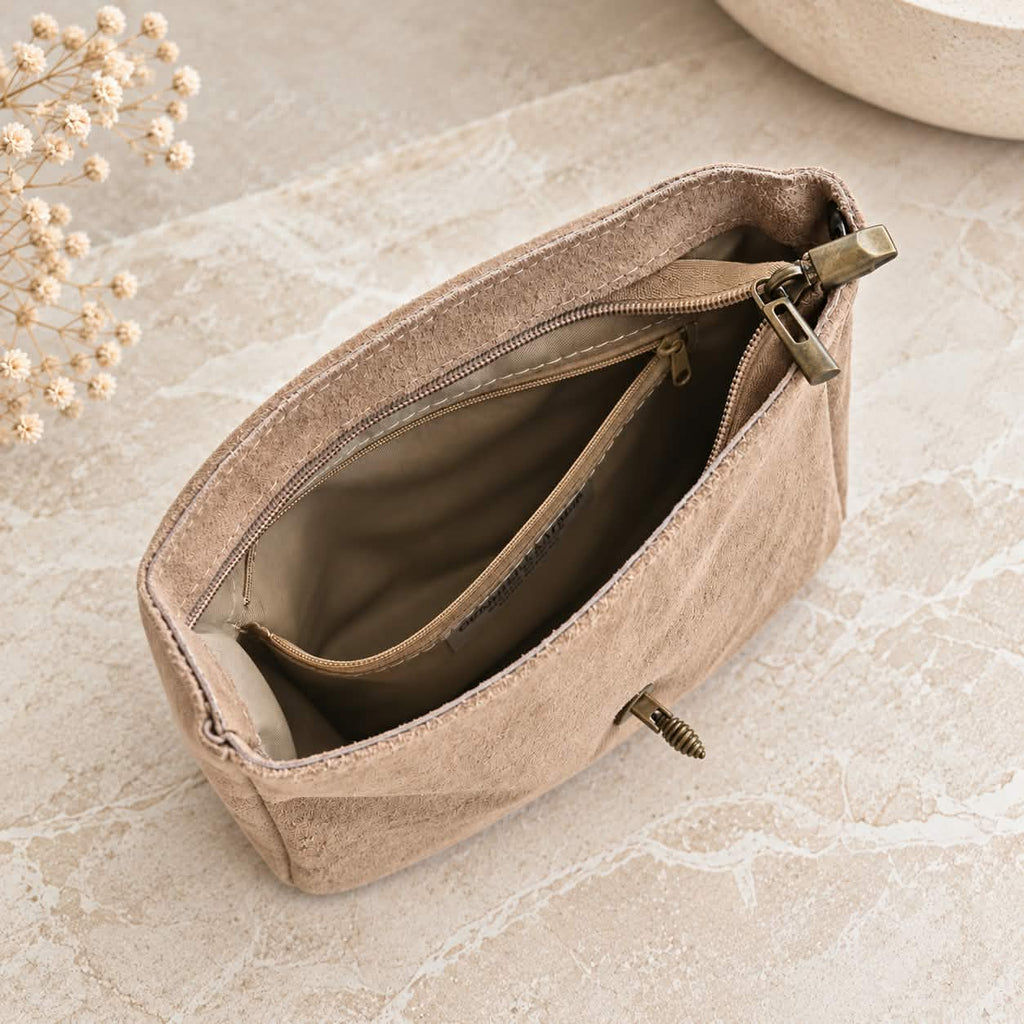 Sac abeille cuir camel